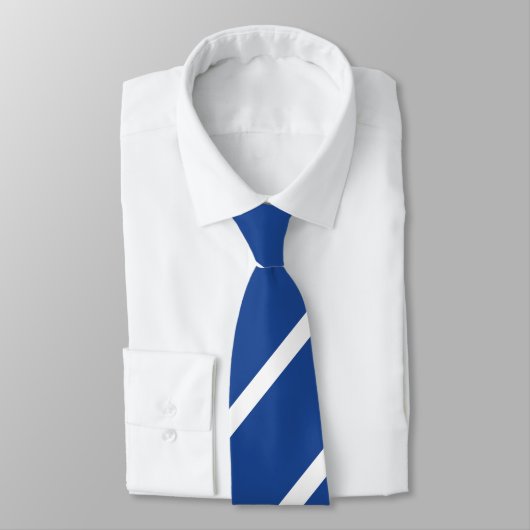 ミッドブルーとホワイトレジメンタルのストライプネクタイ ネクタイ (タイ)