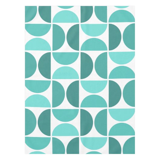 ミッドミニマルセンチュリーボウルターコイズ テーブルクロス (正面)