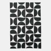 ミッドミニマルセンチュリーボウル白黒 キッチンタオル (縦)