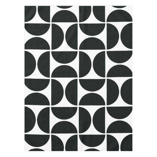 ミッドミニマルセンチュリーボウル白黒 テーブルクロス (正面)