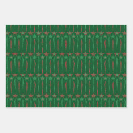 ミッドモダンアイシクルグリーンラッピング紙 ラッピングペーパーシート