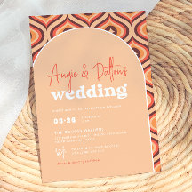 ミッドモダンオレンジレトロア結婚ーチ