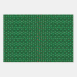 ミッドモダンガーランドグリーンラッピング紙 ラッピングペーパーシート