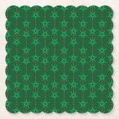ミッドモダンガーランドグリーン紙コースター ペーパーコースター (正面)