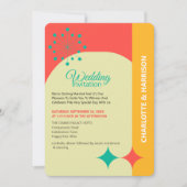 ミッドモダンセンチュリーレトロ結婚式招待状 招待状 (正面)