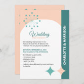 ミッドモダンセンチュリーレトロ結婚式招待状 招待状 (正面/裏面)