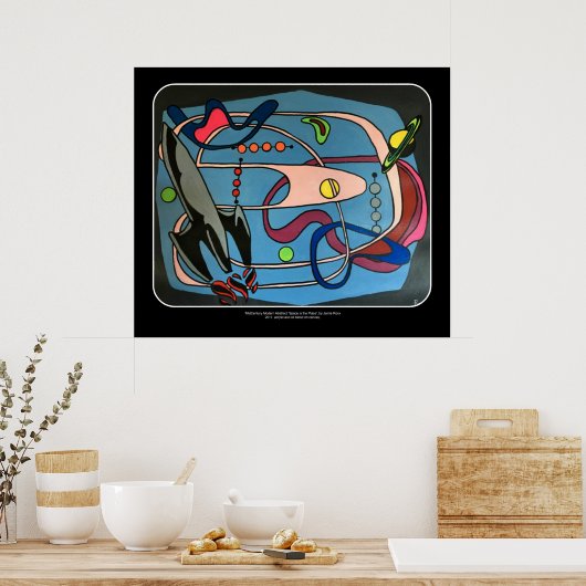 "ミッドモダンセンチュリー宇宙は場所である絵画"上の ポスター (キッチン)