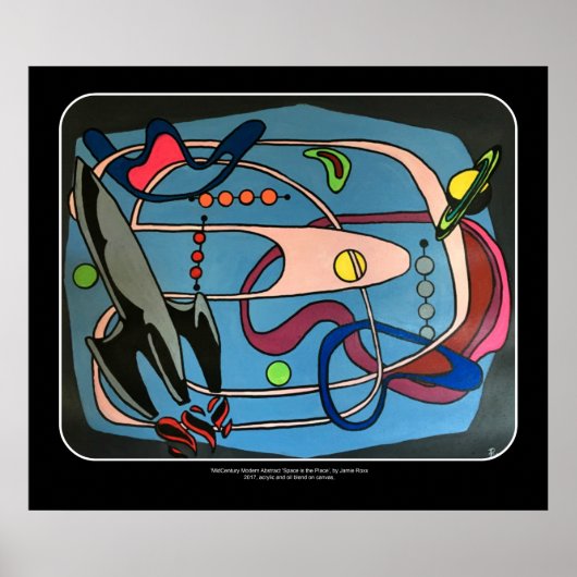 "ミッドモダンセンチュリー宇宙は場所である絵画"上の ポスター (正面)