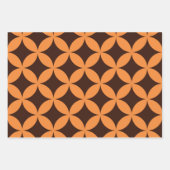 ミッドモダンセンチュリー幾何学円オレンジ ラッピングペーパーシート (正面2)