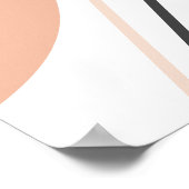 ミッドモダンセンチュリー抽象芸術ジオパステルテラコッタ ポスター (角)