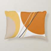 ミッドモダンセンチュリー抽象芸術マスタードラストブラウン アクセントクッション (裏面)