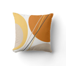 ミッドモダンセンチュリー抽象芸術マスタードラストブラウン