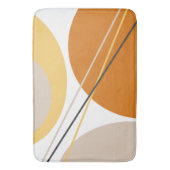 ミッドモダンセンチュリー抽象芸術マスタードラストブラウン バスマット (正面縦)