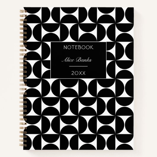 ミッドモダンセンチュリー&スクリプトモノグラム ノートブック (正面)