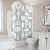 ミッドモダンセンチュリーGEOMETRICグレー シャワーカーテン (インサイチュ)