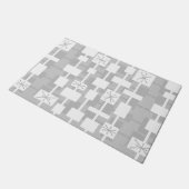ミッドモダンセンチュリーGEOMETRICグレー ドアマット (アングル)