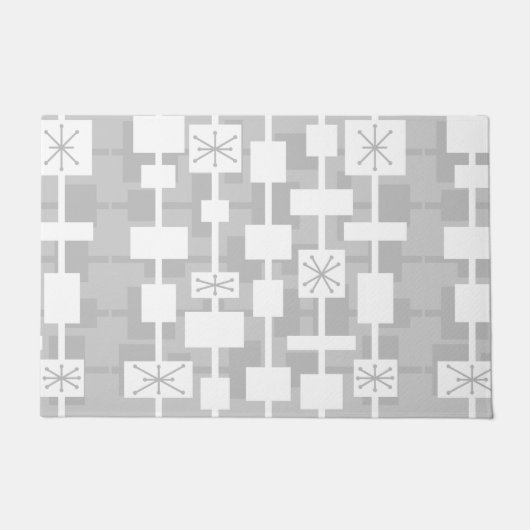 ミッドモダンセンチュリーGEOMETRICグレー ドアマット (正面)