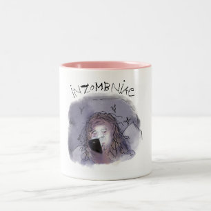 ミッドライフおもしろい不眠症ゾンビマグ ツートーンマグカップ