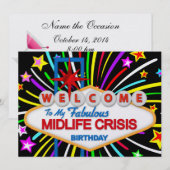 ミッドライフクライシス 誕生日パーティー - SRF 招待状 (正面/裏面)