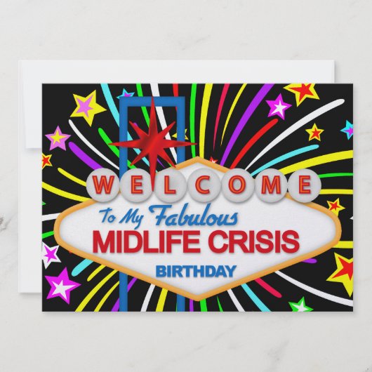ミッドライフクライシス 誕生日パーティー - SRF 招待状 (正面)