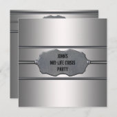 ミッドライフクライシスMansブラック40th誕生日パーティー 招待状 (正面/裏面)