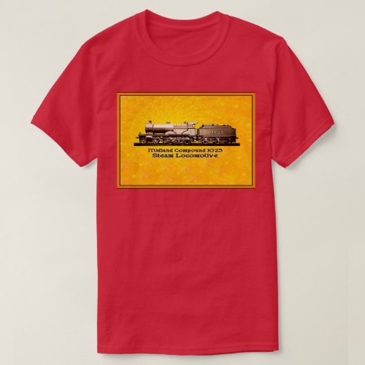 ミッドランドコンパウンド1025蒸気機関車1907 Tシャツ (デザイン正面)