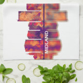 ミッドランドテキサス州スカイライン キッチンタオル (折り畳み)