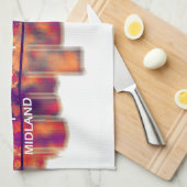 ミッドランドテキサス州スカイライン キッチンタオル (四つ折り)