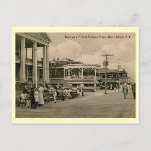 ミッドランドビーチ、スタテンアイランド、ニューヨークヴィンテージ ポストカード (正面)