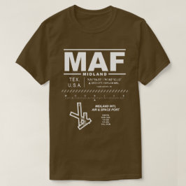 ミッドラ国際的ンド航空&宇宙ポートMAF Tシャツ