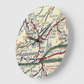ミッドルズボロKYヴィンテージマップ ラージ壁時計 (傾斜)