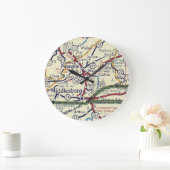 ミッドルズボロKYヴィンテージマップ ラージ壁時計 (ホーム)
