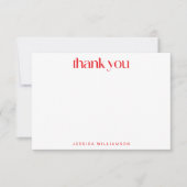 ミッドレモダンッドピンク幾何カスタムブライダルシャワー サンキューカード (正面)