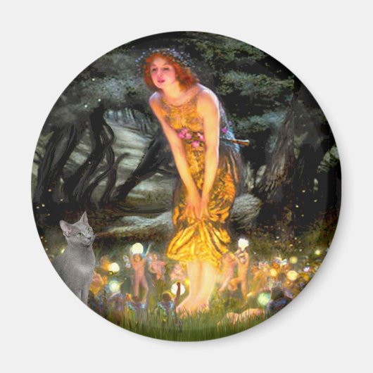 ミッドロシアのイブ – Blue cat マグネット (正面)