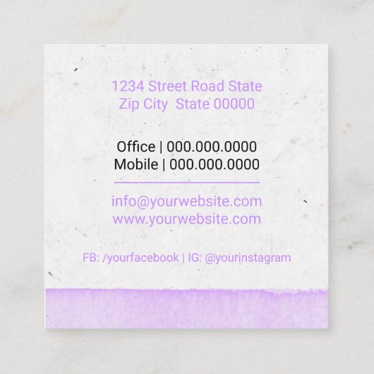 ミッドワイフ誕生コーチサービス スクエア名刺 (裏面)