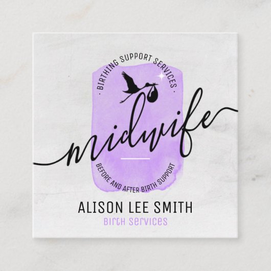 ミッドワイフ誕生コーチサービス スクエア名刺 (正面)