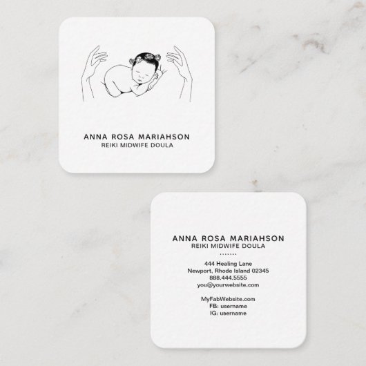 *~*ミッドワイフ霊気誕生監督ダウラバージング スクエア名刺 (正面/裏面)