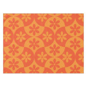 ミッド・センチュリーのホタテにオレンジ色のミカンの花 テーブルクロス (正面(横))