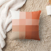 ミッド・センチュリーの巨大な格子模様 – トープと珊瑚 クッション (ブランケット)