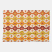 ミッド・センチュリースターバストオンオレンジ色の黄色のオギー キッチンタオル (横)