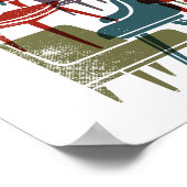 ミッド・センチュリーモダンチェアの抑えられたレトロ色 ポスター (角)