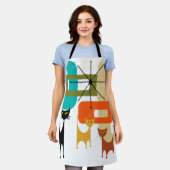 ミッド・センチュリーモダンネコ エプロン (着用した状態)