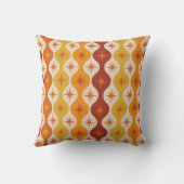 ミッド・センチュリーモダン・オレンジ・スターズ・オン・ギー・パターン クッション (裏面)