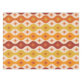 ミッド・センチュリーモダン・オレンジ・スターズ・オン・ギー・パターン テーブルクロス (正面(横))