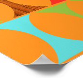 ミッド・センチュリーモダン・オレンジ・パターンのポスター ポスター (角)
