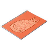 ミッド・センチュリーモダン・キャット・コーラル・オレンジ・ホワイト ノートブック (左側)