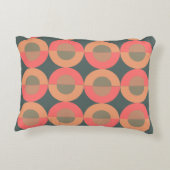 ミッド・センチュリーモダン・サーモンとオリーブ アクセントクッション (裏面)