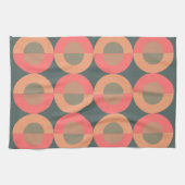 ミッド・センチュリーモダン・サーモンとオリーブ キッチンタオル (横)