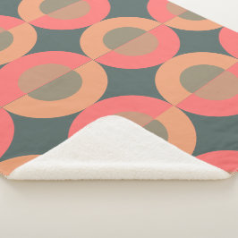 ミッド・センチュリーモダン・サーモンとオリーブ シェルパブランケット