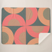 ミッド・センチュリーモダン・サーモンとオリーブ シェルパブランケット (正面(横))